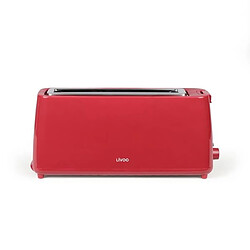 Livoo Grille pain Baguettes 900W ROUGE large fente 7 positions Ejection automatique