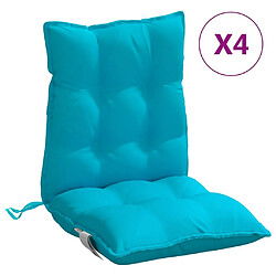 Maison Chic Lot de 4 Coussins Confort,Coussins de chaise à dossier bas turquoise -GKD99200