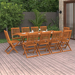 Maison Chic Mobilier à dîner 11 pcs de jardin - Ensemble table et chaises d'extérieur - Salon/Mobilier de jardin classique Bois d'acacia massif -MN73590