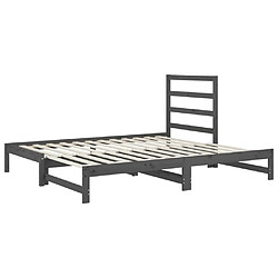 Acheter vidaXL Lit coulissant sans matelas gris 2x(90x200) cm