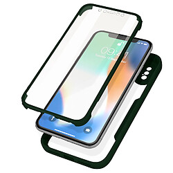 Avizar Coque iPhone X et XS Dos Plexiglas Avant Polymère Coins Renforcés Contour Vert