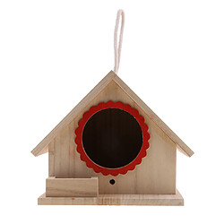 nichoir en bois oiseau nichoir suspendu nid nichoir avec corde 19x 16x 14cm pas cher