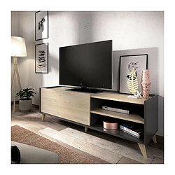 Avis Youdoit Ensemble meuble TV table basse buffet - Mélaminé - Style scandinave - chêne naturel et graphite