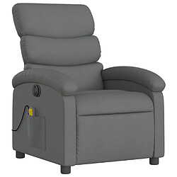 Avis Maison Chic Fauteuil Relax pour salon, Fauteuil inclinable de massage électrique gris foncé tissu -GKD24849