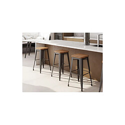 ICONIK INTERIOR Pack de 4 tabourets de bar - Design industriel - 76cm - Stylix Bronze métallisé