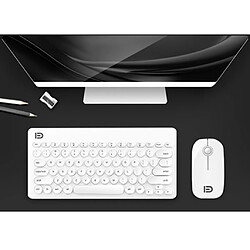 Ensemble De Clavier Sans Fil Souris Mini Clavier Silencieux Pour Bureau Blanc