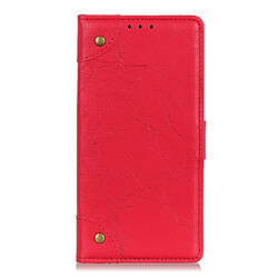 Wewoo Housse Coque Pour Galaxy S11E Boucle en cuivre Rétro Crazy Horse Texture cuir à rabat horizontal avec support et fentes cartes et portefeuille rouge