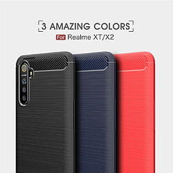 Wewoo Coque Souple Pour Realme XT en TPU fibre de carbone rouge pas cher