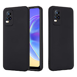 Coque en silicone qualité, antichoc, découpe précise couleur unie avec sangle noir pour votre Vivo V21e 4G/Y73