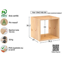 Avis Astigarraga Cube de rangement en pin massif Dinamic Lot de 4.