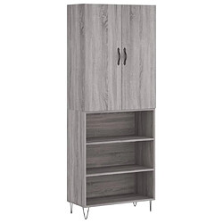 vidaXL Buffet haut Sonoma gris 69,5x34x180 cm Bois d'ingénierie