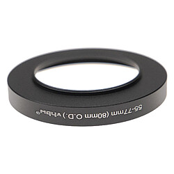 vhbw Bague d'adaptation de filtre Step-Up de 55 mm vers 77 mm compatible avec boîte mate (matte box) 80 mm O.D. - Adaptateur, aluminium, noir-mat