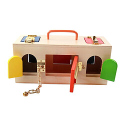 Avis Montessori Enfants Pratique Vie Jouet Bébé Coloré Serrure Boîte En Bois Jouets Éducatifs Début Enfants de Base et Vie Compétences Jouets