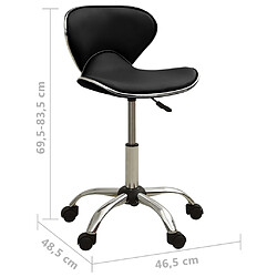 vidaXL Tabouret de salon et spa Noir Similicuir pas cher