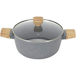 Cook Concept Faitout en aluminium forgé poignées effet bois 24 cm.