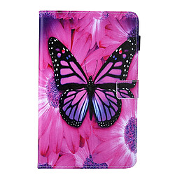 Etui en PU Titulaire de la carte d'impression de motifs antichoc Rose Papillon Noir pour votre Samsung Galaxy Tab A7 Lite 8.7 (2021) T220/T225