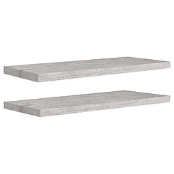 vidaXL Étagères murales flottantes 2 pcs gris béton 80x23,5x3,8 cm MDF