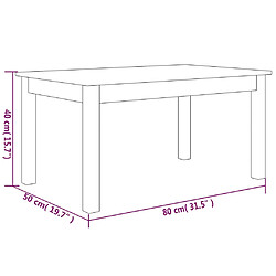 vidaXL Table basse Blanc 80x50x40 cm Bois massif de pin pas cher