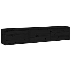 Maison Chic Meubles TV 3 pcs pour salon Noir Bois massif de pin -MN40280