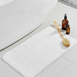 Paris Prix Tapis de Bain Microfibre Métallisé 45x75cm Blanc pas cher