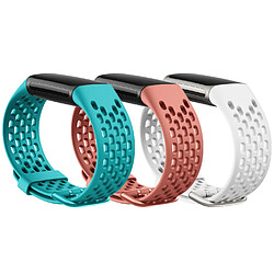 INF Bracelet de sport en silicone pour Turquoise/Corail/Blanc, pack de 3