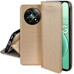 Htdmobiles Housse etui portefeuille avec coque interieure en silicone pour Realme 12x et Realme 12 5G + verre trempe - OR MAGNET