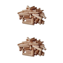 200pcs Bois Goujon Armoire Tiroir Rond Cannelé Bois Artisanat Goupilles Goupilles Tiges