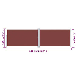 Acheter vidaXL Auvent latéral rétractable Marron 160x600 cm