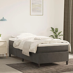 vidaXL Cadre de lit sans matelas gris foncé 90x190 cm velours