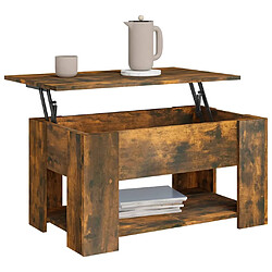 Avis vidaXL Table basse Chêne fumé 79x49x41 cm Bois d'ingénierie