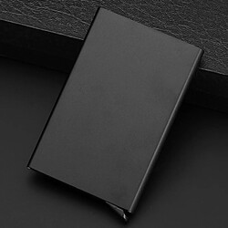 Wewoo Porte-cartes noir Antimagnétique en acier inoxydable PU de visite de crédit, taille: 9.5 * 6.5 * 0.8cm