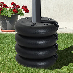 Outsunny Lot de 4 poids de lestage rond pour tonnelle barnum tente dim. Ø 25 x 6H cm HDPE noir