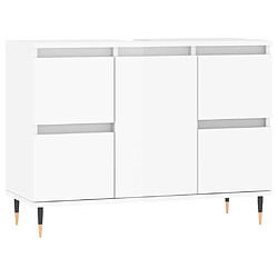 Maison Chic Armoire de salle de bain,Meuble de rangement,Meuble haut blanc brillant 80x33x60 cm -GKD663956