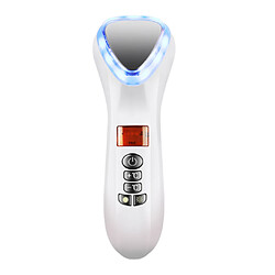 Chrono Appareil de massage facial, appareil de soins de la peau chaud et froid, appareil de beauté à vibration faciale portable, peau calme, anti-rides(Blanc)