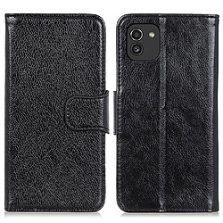 Etui en PU texture nappa noir pour votre Samsung Galaxy A03 (166.5 x 75.98 x 9.14mm)