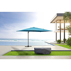 Habitat Et Jardin Parasol jardin déporté Alu Sun 4 - Rectangle - 3 x 4 m - Bleu - Dalles à lester incluses