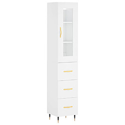 vidaXL Buffet haut Blanc 34,5x34x180 cm Bois d'ingénierie