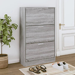 vidaXL Armoire à chaussures Sonoma gris 63x24x103 cm Bois d'ingénierie