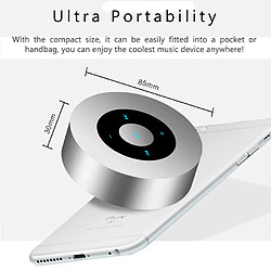 Universal Mini haut-parleur Bluetooth sans fil Portable Ecran tactile Haut-parleur stéréo ultra-bas Lecteur MP3 avec microphone Fente pour carte TF AUX | Haut-Parleur Portable (Argent)