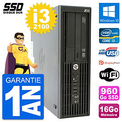 PC HP WorkStation Z210 SFF Intel i3-2100 RAM 16Go SSD 960Go Windows 10 Wifi - Occasion