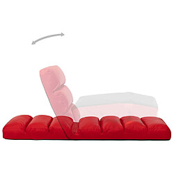 Acheter vidaXL Chaise pliable de sol Rouge Similicuir