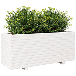 Avis vidaXL Jardinière blanc 110x40x49,5 cm bois de pin massif