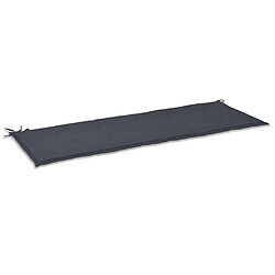 Decoshop26 Coussin de banc de jardin en tissu anthracite 150x50x3 cm DEC021552