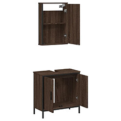 Acheter vidaXL Ensemble de meubles de salle de bain 2 pcs Chêne marron