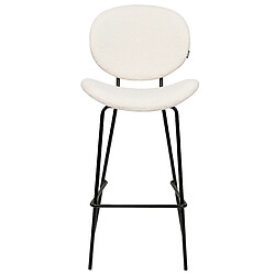 Beliani Tabouret de bar Set de 2 Bouclé Blanc LUANA pas cher