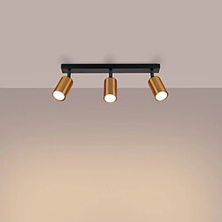 SOLLUX Barre de Spots 3 Lampes Noir