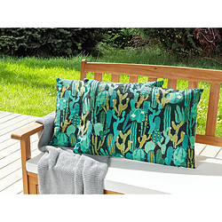 Beliani Lot de 2 coussins BUSSANA 40 x 60 cm Vert