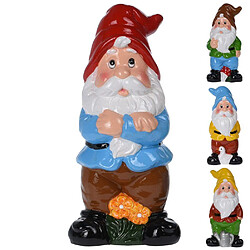 Figurine nain de jardin coloré 20 cm - bonnet rouge pas cher