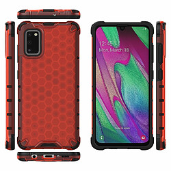 Coque en TPU modèle en nid d'abeille hybride antichoc rouge pour votre Samsung Galaxy A41 (Global Version)