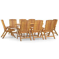 Salle à dîner de jardin 9 pcs,Table et chaise à manger Bois de teck solide -MN48523